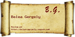 Belea Gergely névjegykártya